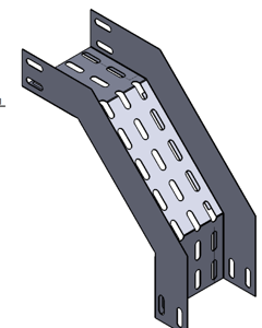 External vertical curve 90° 100x50mm duty cable tray  Galv